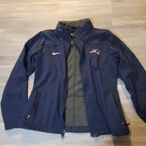 Mens Nike New England Patriots Embriodered Full Zip Soft Shell Jacket With Hood